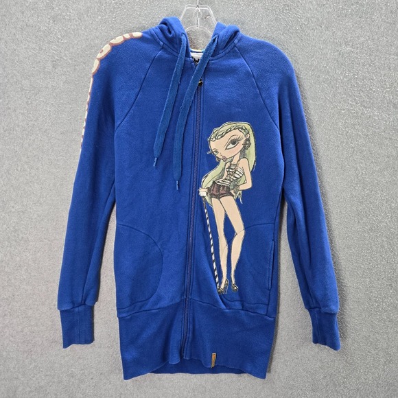 VINTAGE HaraJuku Lovers x Gwen Stefani Women Sweatshirt S Blue Hoodie Anime Y2K - Picture 1 of 10